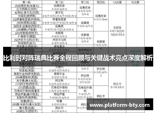 比利时对阵瑞典比赛全程回顾与关键战术亮点深度解析